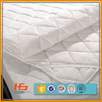 Hotel  Poly Cotton Quilted Waterproof Mattress Pad With Anchor Elastic