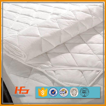 Hotel  Poly Cotton Quilted Waterproof Mattress Pad With Anchor Elastic