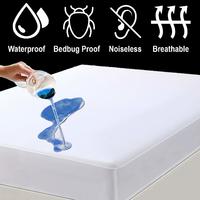 Terry Towelling With PU Covered Fabric terry cloth mattress protector Waterproof Mattress Protector